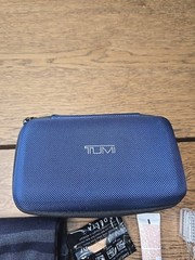 TUMI for Delta Hard Case Shell Toiletry Cosmetic Travel Ameneties Kit INCOMPLETE
