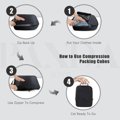 PANDA JOYS 4 Set Compression Packing Cubes Travel Travel Accessories Expandable