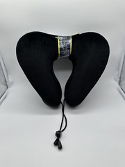 Lewis N Clark Premium Neck Support Pillow HexForm Travel Soft Black Memory Foam