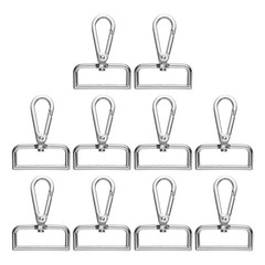 10pcs D-ring 1.5&Prime; swivel 360° silver for hook