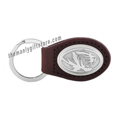 NCAA Missouri Tigers Zep-Pro Leather Concho Key Fob brown keychain