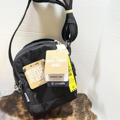 NEW~Tags Pacsafe Metrosafe LS100 Anti-Theft Sling Bag#40115 RFID Crossbody Black