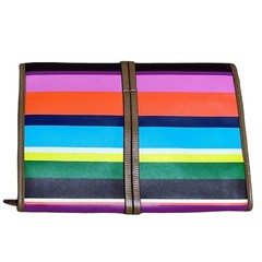 Stella & Dot Striped Travel Jewelry Pouch Bag Case Multi Color Stripe