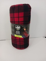 AUTO DRIVE 12-volt Heated Travel Blanket Hi-Lo Settings 57 x 39 in Black & Red