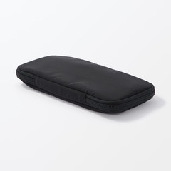 Muji Gadget Pouch Adjustable Pockets slim Black polyester W 19 x H 10 x D 2 cm