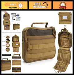 Tactical Hanging Toiletry Bag for Men & Women – Travel Dopp Kit Organizer, Khaki
