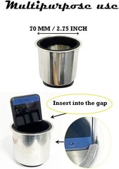 Horizontal Mounting Magnetic Cup Holder Beverage 2.75&Prime; x 3.54&Prime;, Silver