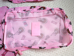 Set of 6 Namoyo Pink Girl Travel Packing Cubes & Pouches for Luggage Suitcases