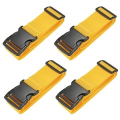 2&Prime; x 6.5&prime; Luggage Strap Polyester Adjustable Suitcase Belt, Yellow 4pcs