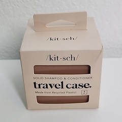 Kitsch Dry Solid Shampoo & Conditioner TSA Approved Plastic Travel Case w/ Band