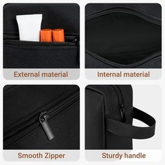 Travel Toiletry Bag Hanging Dopp Kit Lightweight Shaving Organizer Black