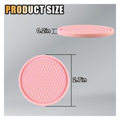 4PCS Car Cup Holder Coaster, 2.7 Inch Honeycomb Non-Slip Pink