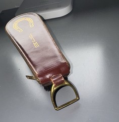 VTG 50s 60s MCM Equestrian Leather Clothes Brush Pocket Grooming Set File Comb