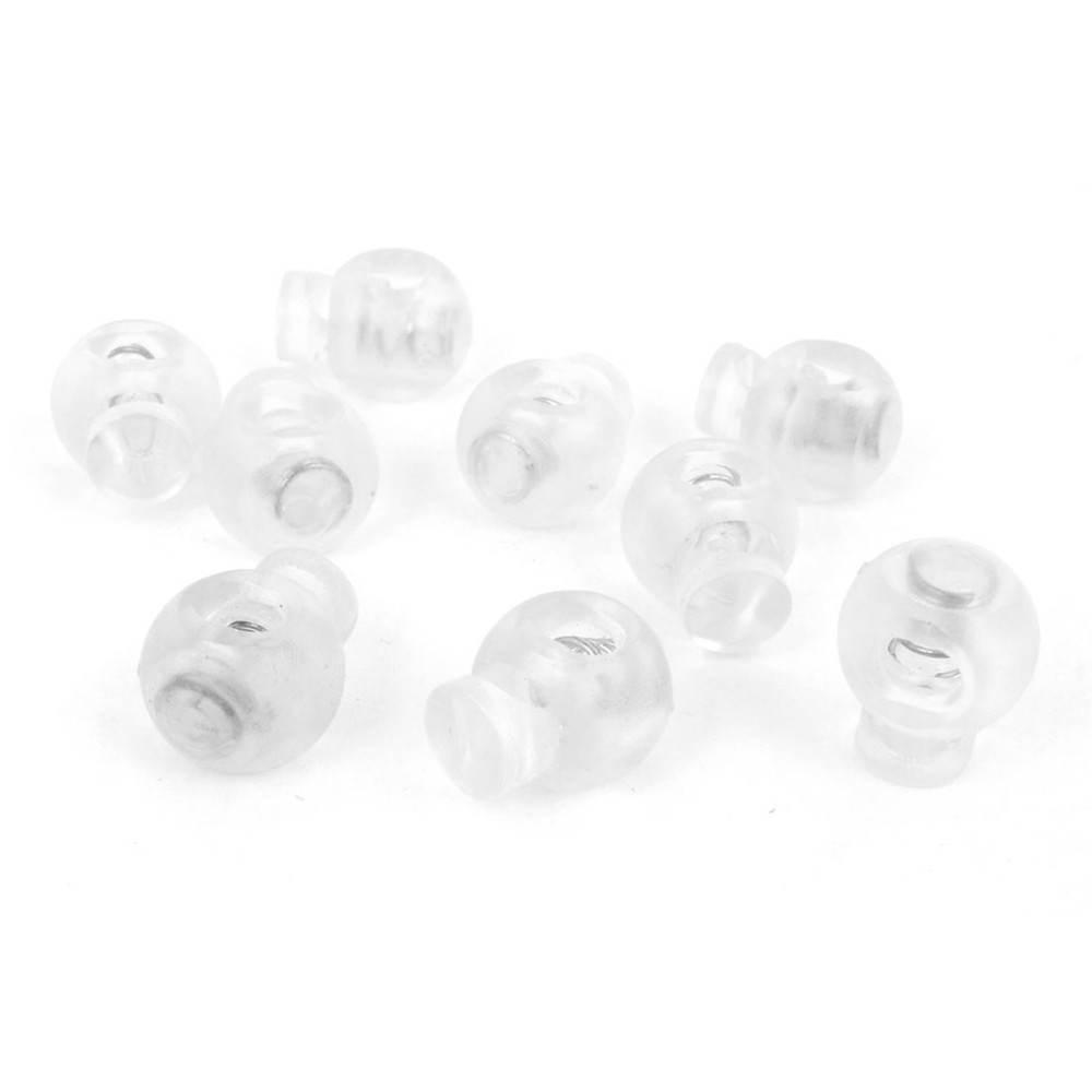 10pcs Plastic 6.5mm x 5mm Hole Rope Rope Locks Fixed Terminals Transparent