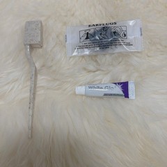 Set Of Airplane Hotel Travel Slippers, Socks, Earplugs, Toothpaste, & Toothbrush