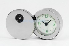 LOT OF 5 MOVADO MUSEUM DOUBLE DIAL S. STEEL TRAVEL ALARM CLOCK RSI010M NEW BOX