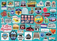 46 – DIFFERENT US STATE & OTHER TRAVEL DECALS – VINYL STICKERS – USA – SOME RARE