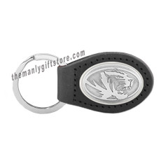 NCAA Missouri Tigers Zep-Pro Leather Concho Key Fob black keychain