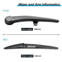 Rear Windshield Wiper Blade Arm Set Fit Replacement for 06-10 Jepp Commander