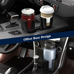 Quick-Install Car Cup Holder Expander, Space-Saving for Black