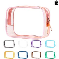 Stylish Waterproof Travel Pouch – TSA Compliant 6.6”x2.3”x4.7” Clear Bag in Pink
