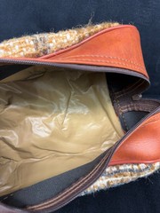 Vintage Tweed Travel Bag Makeup Bag Vanity Shaving Case Toiletry Case Retro Bag