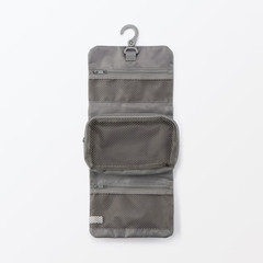 【MUJI】 Polyester Hanging Case with Detachable Pouch Medium gray 12 x 18 x 4.5 cm