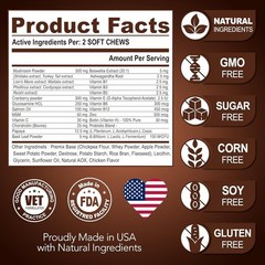Turkey Tail Mushroom for Dogs – 170 Chews – Mushroom Supplement for Dogs – Lions