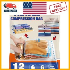 Travel Ready Compression Bags 12-Pack – Dual Zipper & Space Efficient Storage