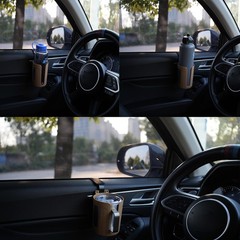 LITTLEMOLE Large Car Door Cup Holder, Vehicle Armrest Holder for Khaki