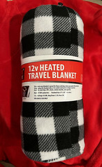 Treksafe Automotive 12v Heated Travel Blanket Black & White Check NEW.