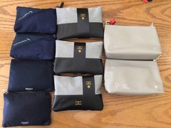 Lot of 9 unused airlines amenity travel l toiletry pouches mixed airlines pouch