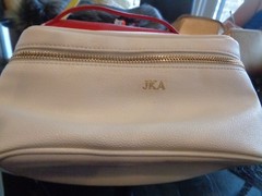 Mark and Graham vegan Travel Universal Travel Cosmetic Case mono JKA white New
