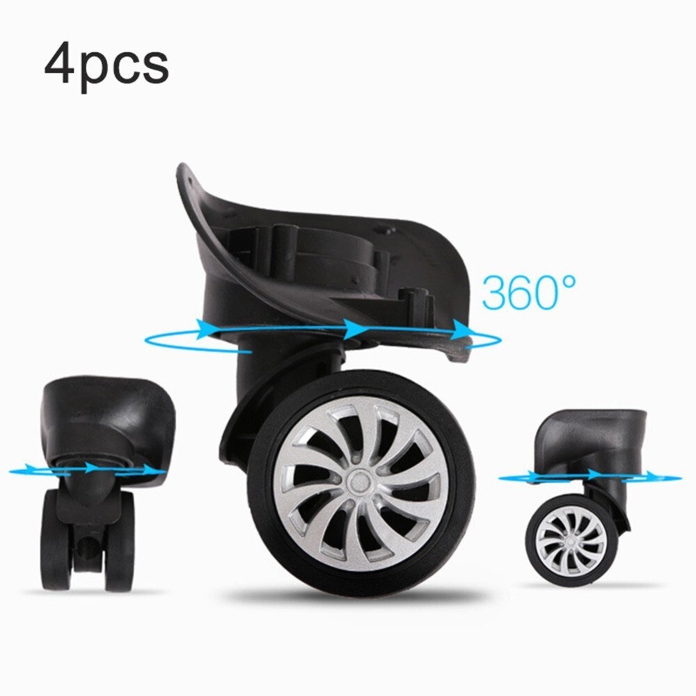 4pcs 10.2*6.5cm Replacement Luggage Suitcase Wheels Swivel Wheel Black