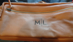 Mark and Graham everyday leather travel pouch mono camel M l L dopp kit New