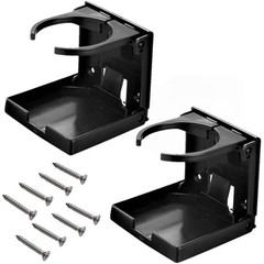 YSIL Adjustable Folding Drink Holder Cup for Marine Boat Caravan black