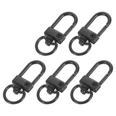 5pcs lobster hooks, 33mm swivel lanyard, black
