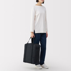 MUJI Collapsible Water-Repellent Vertical Boston Bag Black H44 x W33 x D18 cm