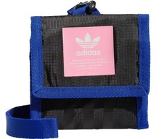 Adidas Originals Neck Pouch Black Blue Crossbody Travel Wallet Festival Bag New