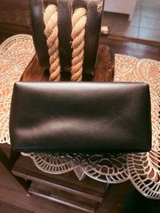CHANEL Bleu Travel Pouch in Black with Gold Logo 8&Prime; x 4&Prime; x 4&Prime; NEW with Box
