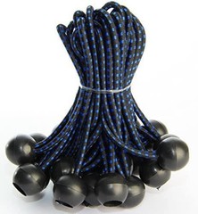 EHOMEA2Z Ball Bungee Cords 25 Pack 6-inch Diameter 6-inch, Black/Blue