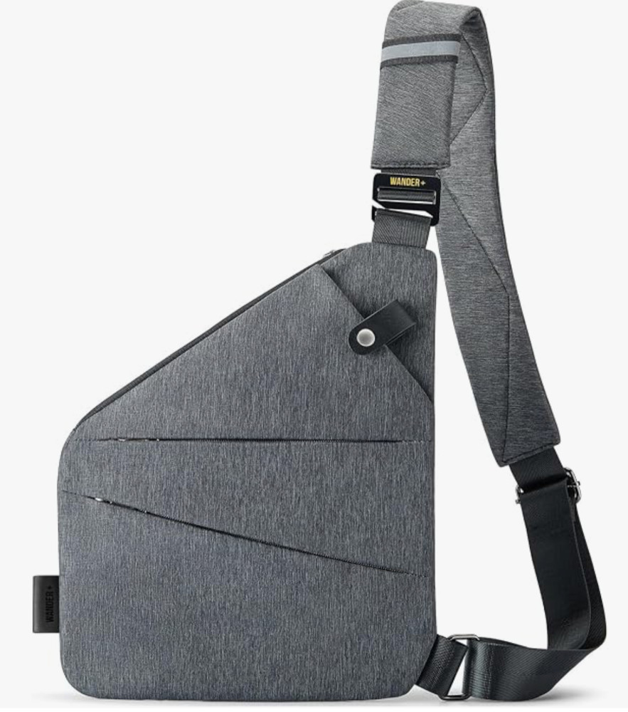 Wander+ Wander Plus Anti-Theft Travel Sling Bag Grey Unisex
