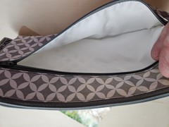Norwex Reusable Wet Wipes Bag Gray/White Geometric Zipper Pouch