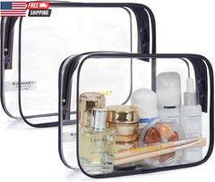 Clear Toiletry Bag, 2 Pack TSA Approved Travel Toiletry Bag Carry on Travel Acce