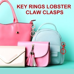 20Pcs Large Purse Charm Bag Hooks with Rings, Light Pink