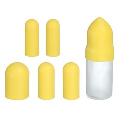 5pcs 0.88&Prime;/1.1&Prime;/1.6&Prime; Travel Silicone Bottle Covers, Yellow