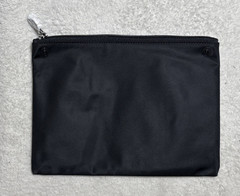 Tumi Black Nylon Zip Pouch with Snap Attachment Tabs 10 x 7 Make Up Cosmetics