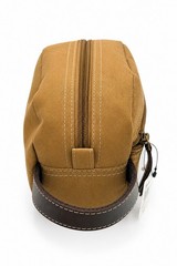 Timberland Tan Canvas Toiletry Kit Zip Pouch Striped Lining TB0A2R2G231