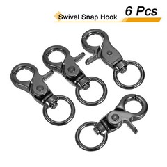 6pcs 13mm (1/2&Prime;) Swivel Hooks for Lanyard Clip Black