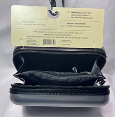 Open Story Hardside Mini Case Silver Travel Organizer 7x5x3 Zipper Storage